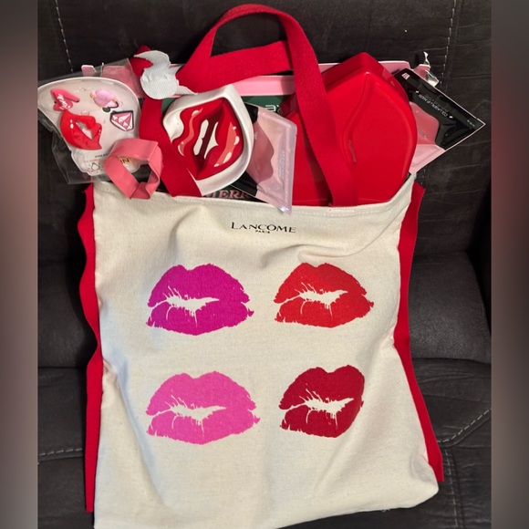 Lancome Other - Lancôme Tote Bag with Lip Print and goodies